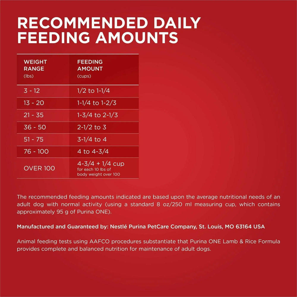 Purina ONE Dry Dog Food Lamb and Rice Formula - USA MEGA SHOP