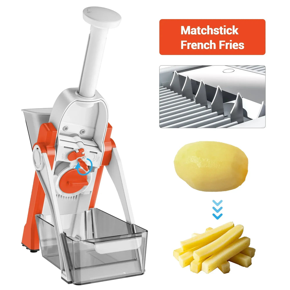 Mandoline Slicer for Vegetables Fruits, Adjustable Thickness Stainless Steel Food Cutter & Chopper, Safe and Quick Meal Preparation - USA MEGA SHOP