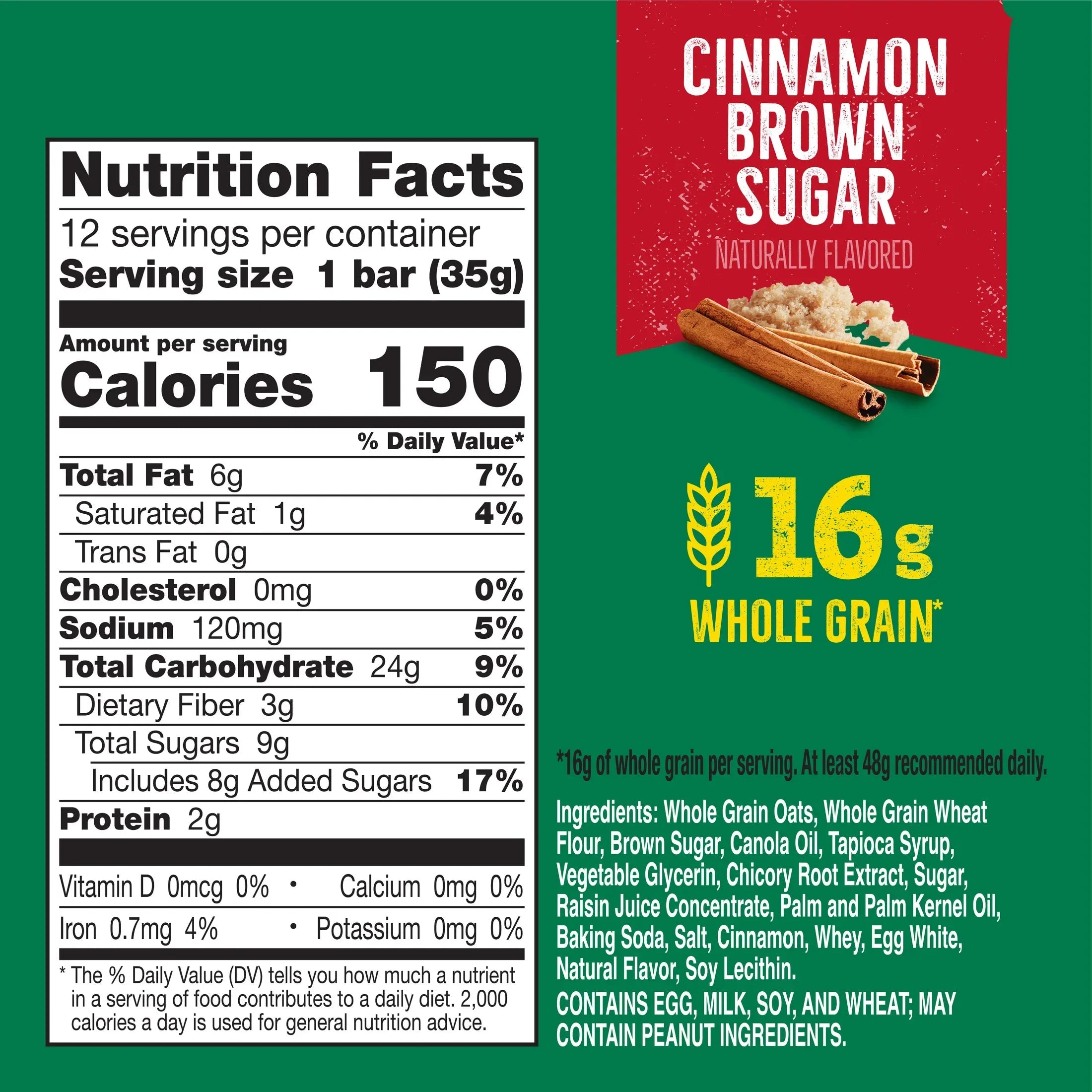 Nature Valley Soft Baked Oatmeal Squares, Cinnamon Brown Sugar, 12 Bars, 14.88 oz