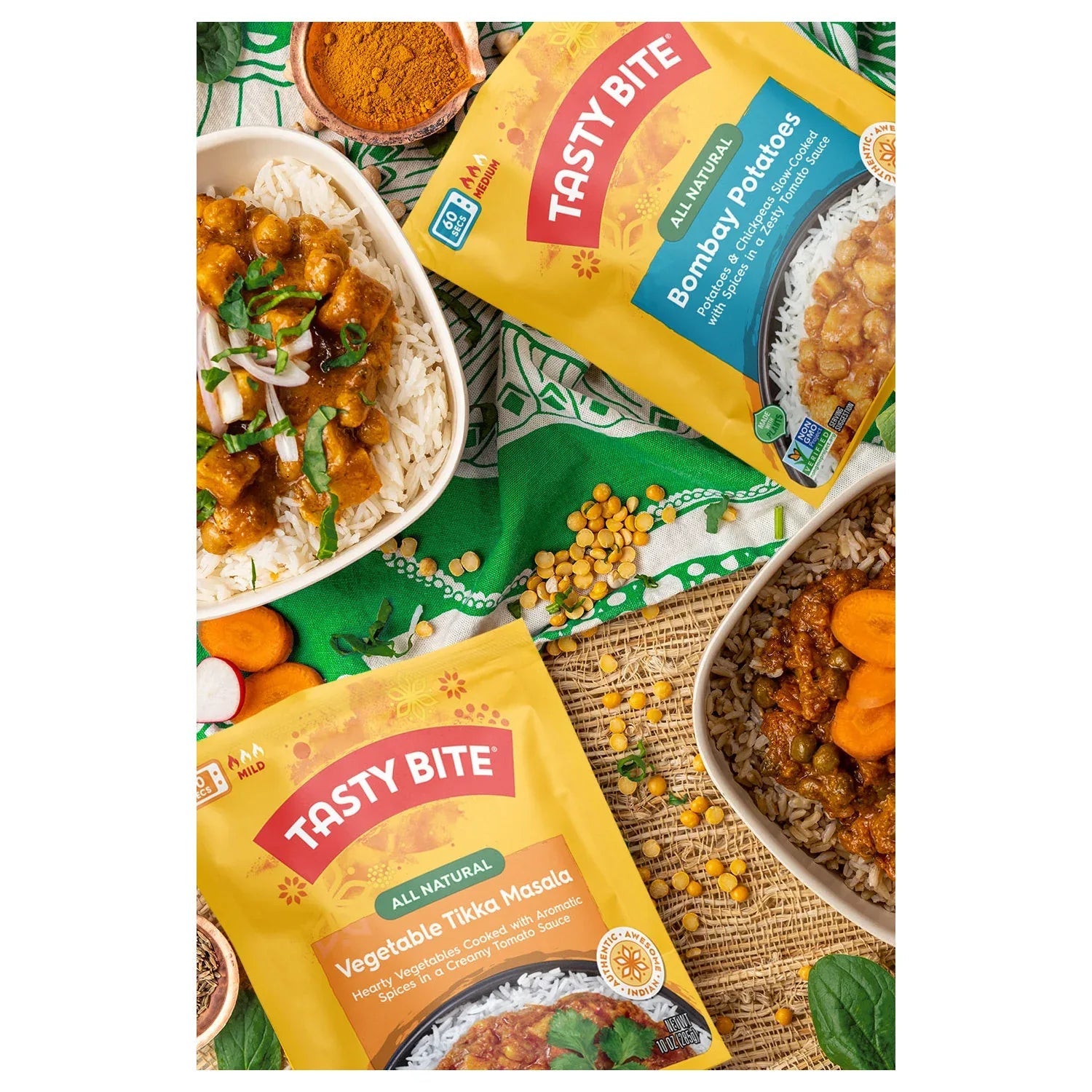 Tasty Bite Vegetable Tikka Masala 10oz - Creamy vegetable curry