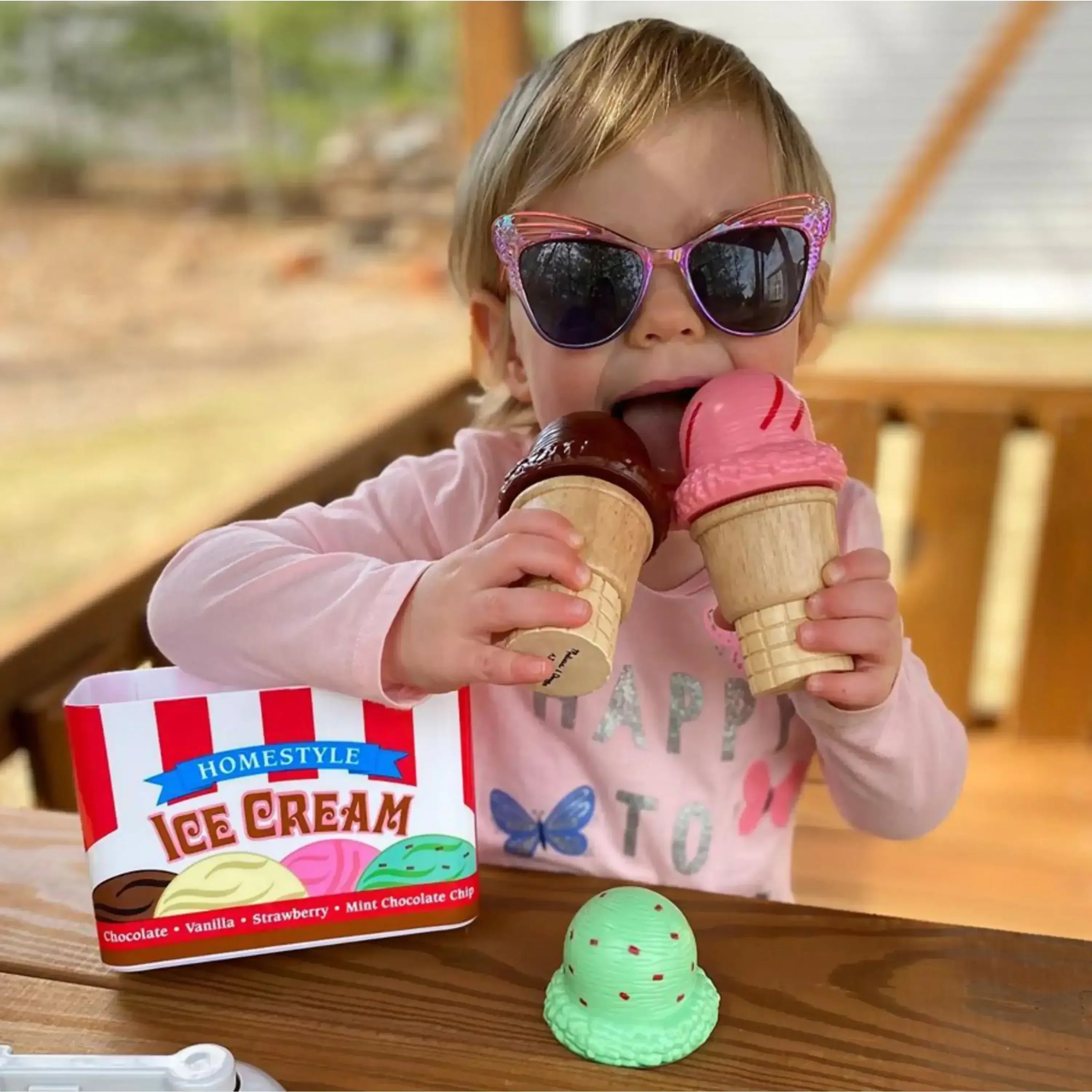Melissa & Doug Scoop and Stack Ice Cream Cone Magnetic Play Set, Multicolor -FSC-Certified Materials