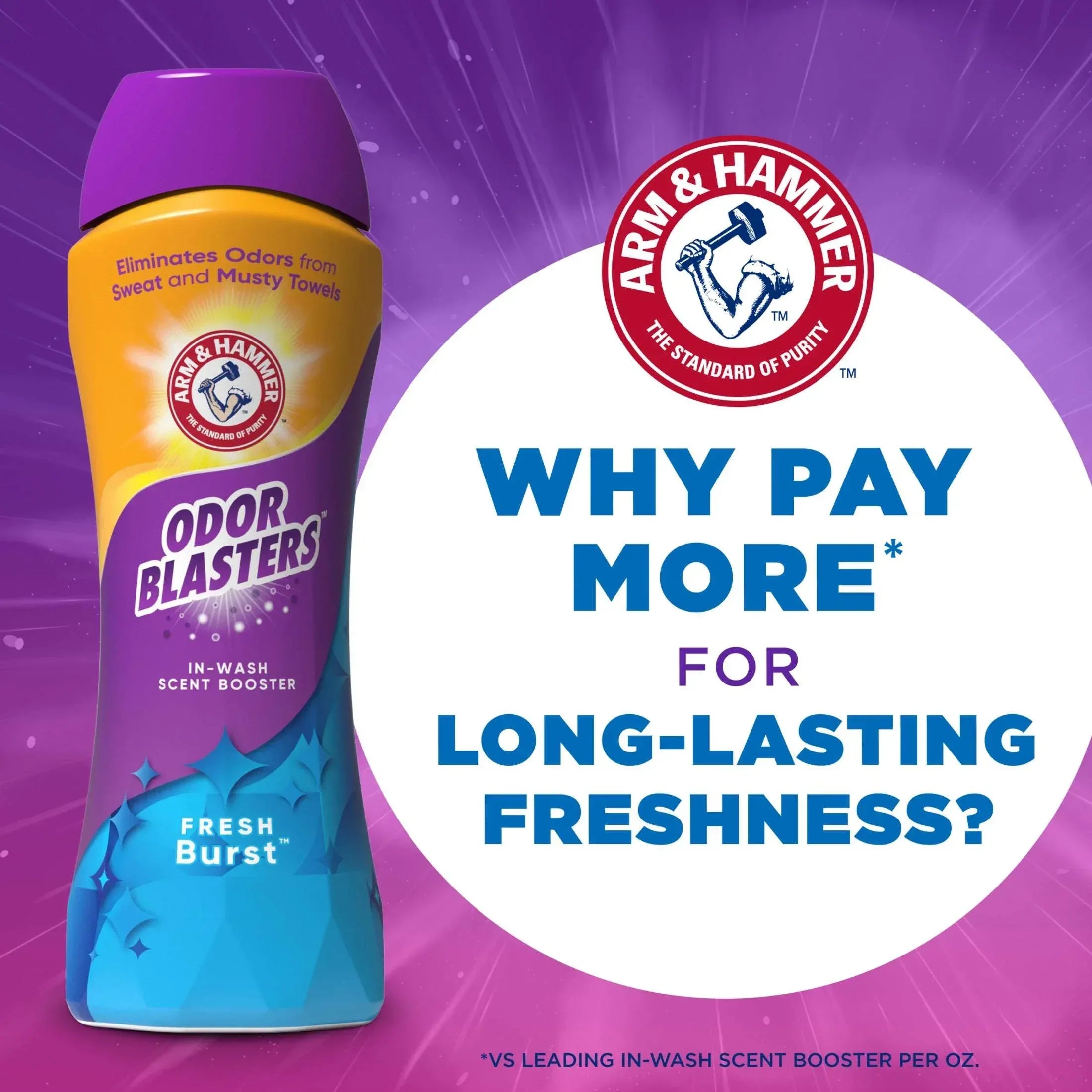 ARM & HAMMER Odor Blasters Fresh Burst In-Wash Laundry Scent Booster, 24 oz Bottle