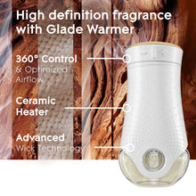White Glade warmer with circular control dial and heater base