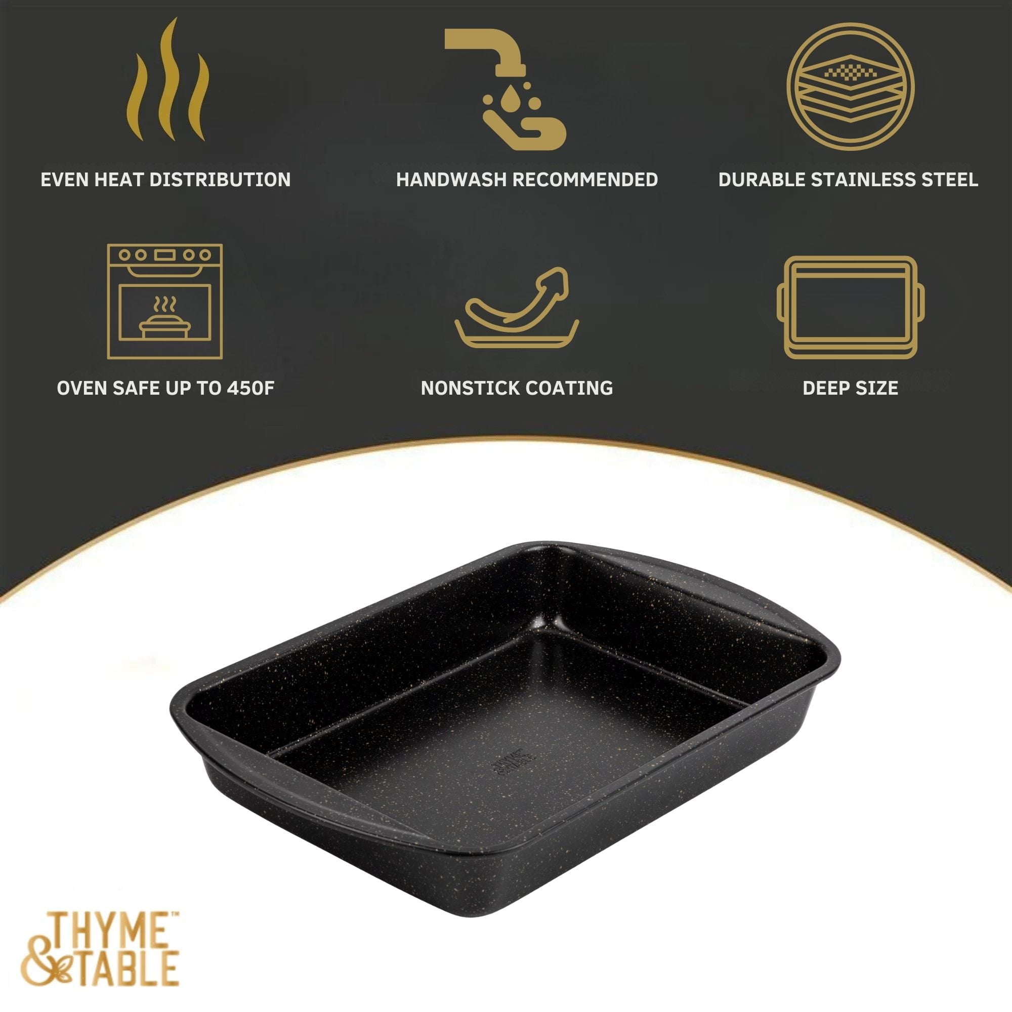 Thyme & Table 15"x11" Nonstick Lasagna Pan - Black