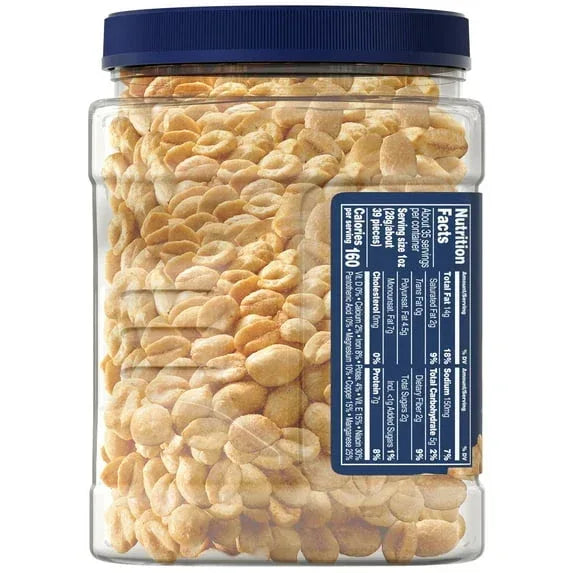 PLANTERS Salted Dry Roasted Peanuts, Party Snacks, Plant Based Protein, 2.16 lb Container