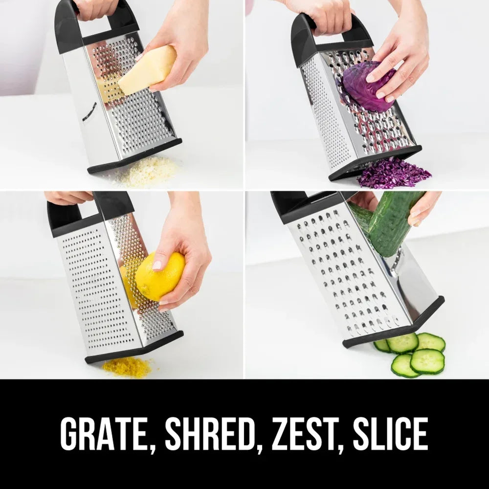 GORILLA GRIP Cheese Grater, BPA Free Stainless Steel Box Graters, Cheeses and Veggie Shredder - USA MEGA SHOP