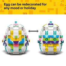LEGO decorative Easter egg building toy, egg can be redecorated with bright blue and yellow accents
