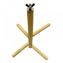 Wooden parrot ladder perch stand with X-shaped rungs and top screw fitting