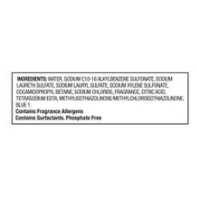Dish liquid ingredients panel label