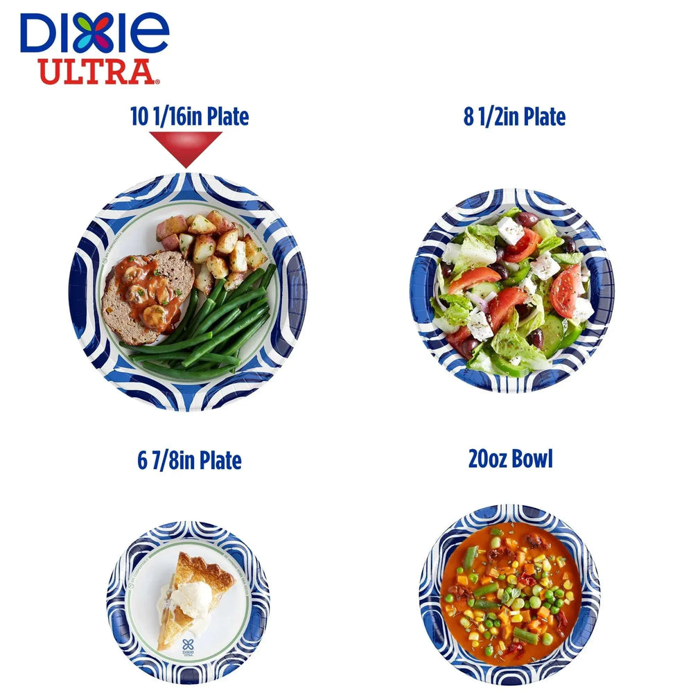 Dixie Ultra Disposable Paper Plates, 10", Multi-Color, 100 Count - USA MEGA SHOP