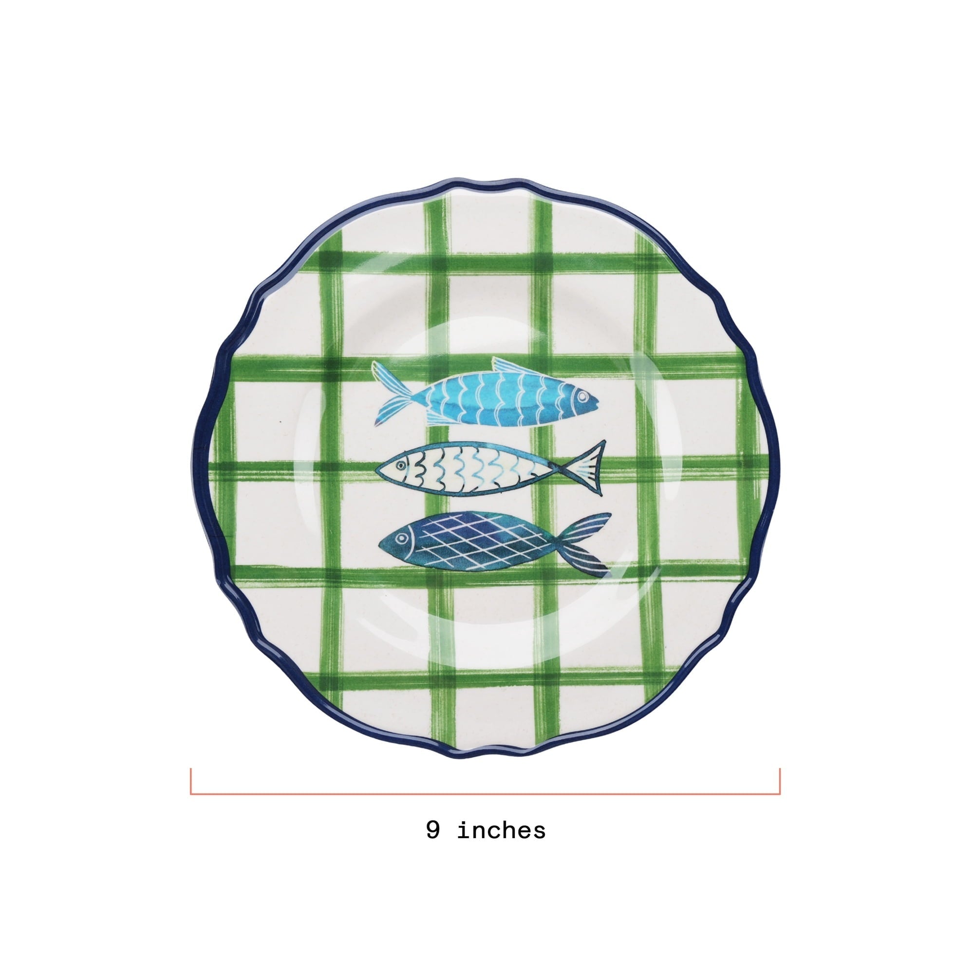 Beautiful 4-Piece 9-Inch Bamboo Melamine Sardine Salad Plate Set, Multi-Color by Drew Barrymore