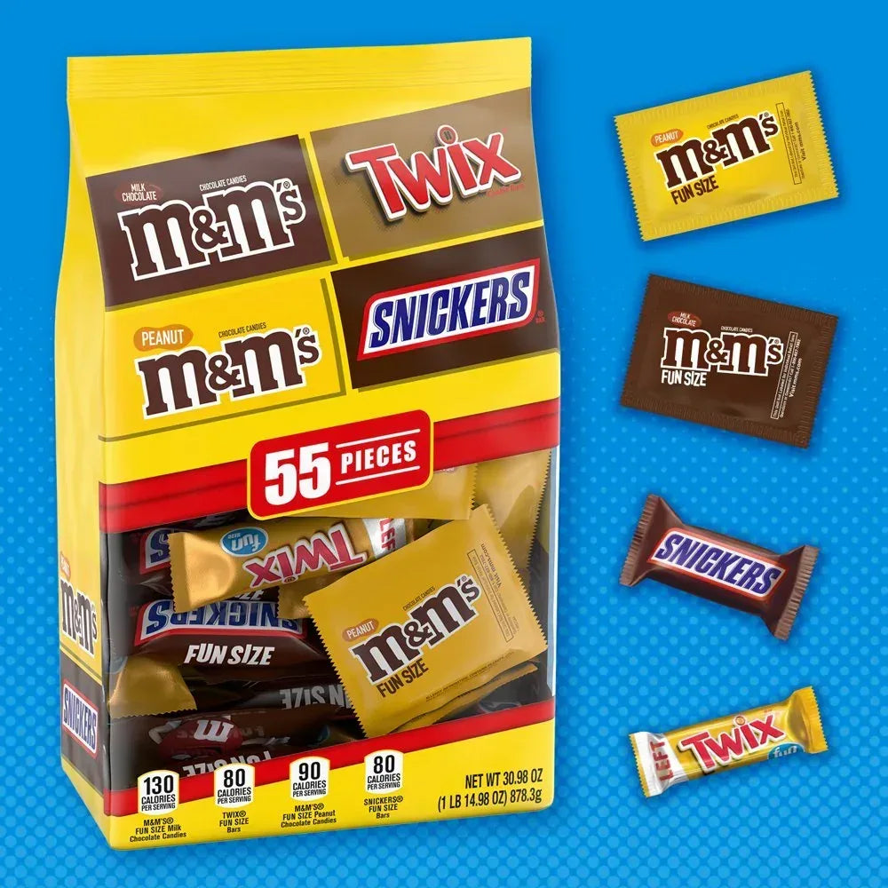 M&M'S, Snickers & Twix Fun Size Spring Break Milk Chocolate Candy - 30.98 Oz Bulk Bag
