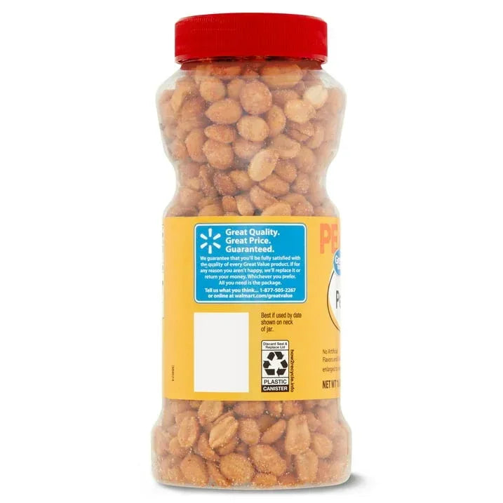 Great Value Honey Roasted Peanuts, 16 oz, Jar