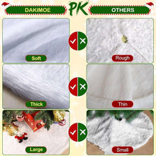 White faux fur tree skirt fabric swatches, thick and soft look