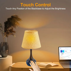 LOFTER-PRO Touch Table Lamps for Bedroom, 3-Way Dimmable Bedside Lamp - Home Decor, Touch Controlled Small Light For Bedroom, Living Room, Office, Desk (Including LED Bulbs) - USA MEGA SHOP