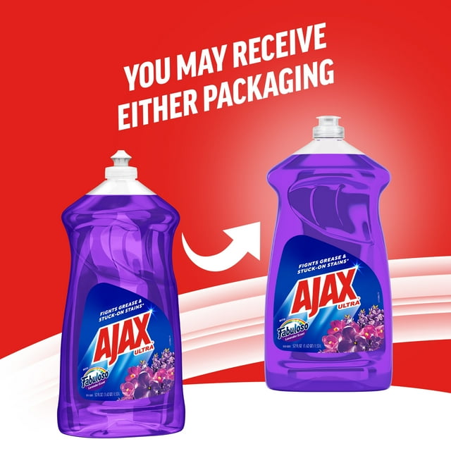 Ajax Ultra Liquid Dish Soap with Fabuloso Lavender Scent, Easy-Flip Cap, 52 fl oz Bottle