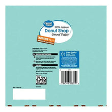 Back of Donut Shop ground coffee pods pack with barcode and nutrition info