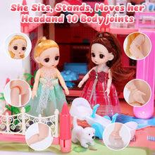 Fashion doll figures with movable joints and a small play accessory set