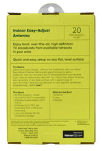 Indoor TV antenna retail box packaging with hanging tab