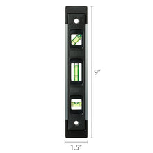 TV wall mount stud finder with LED window and measurement strip in a black housing