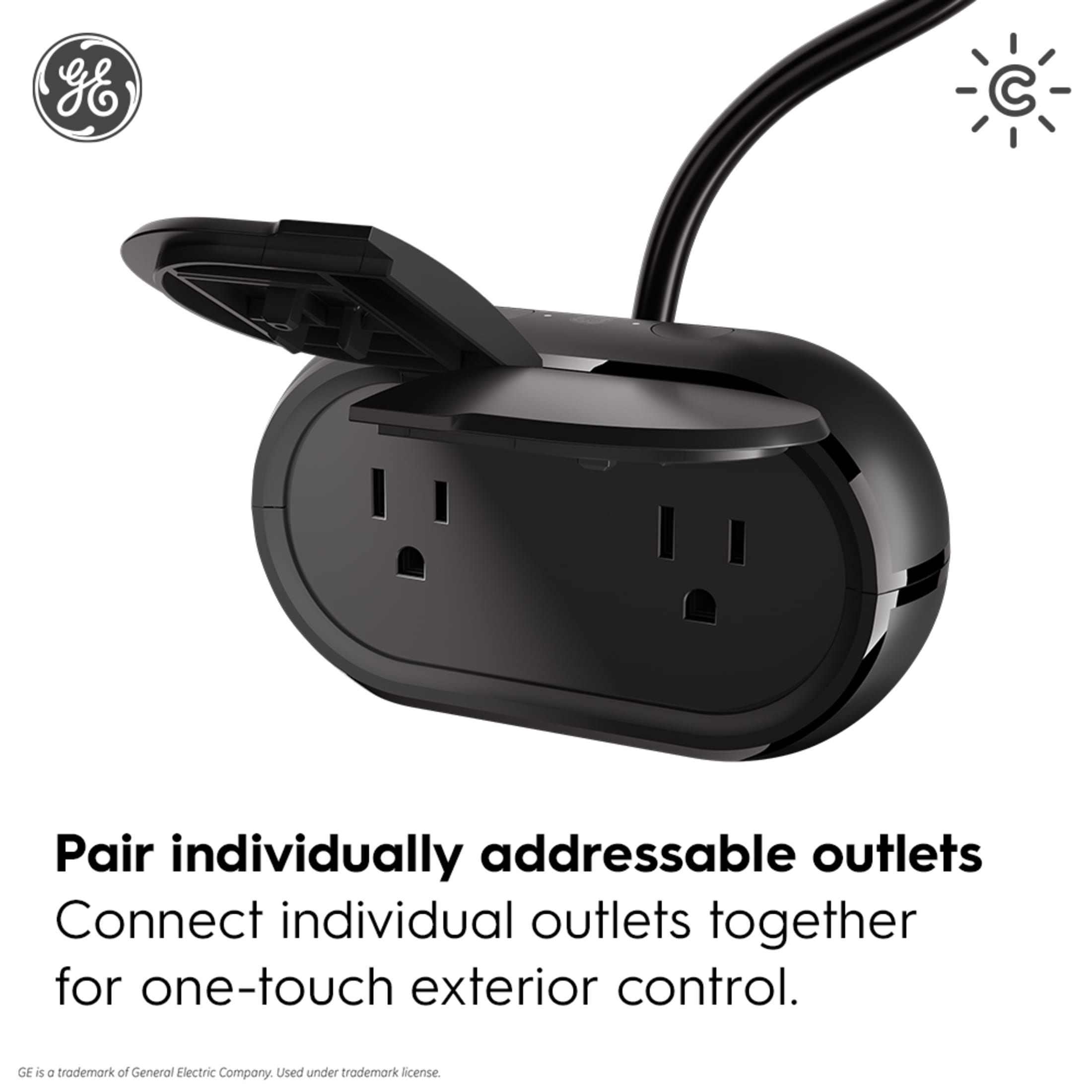 GE Cync Outdoor Smart Plug, Works with Alexa and Google, Matter Compatible, 1 Pack