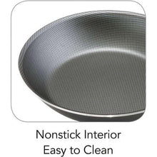 Non-stick pan interior with textured cooking surface