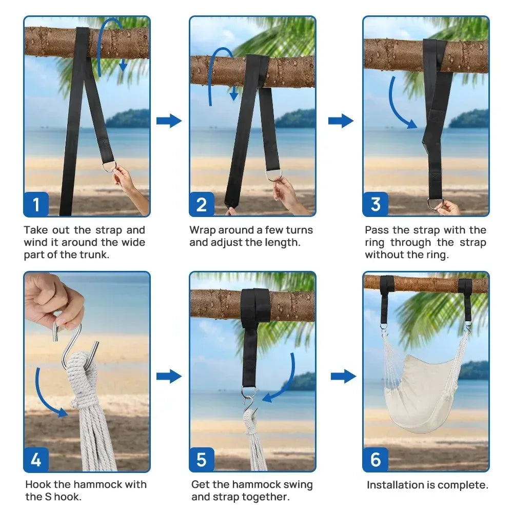 FGY Hammock Chair Swing Portable Canvas Camping Hanging Seat for Outdoor Indoor