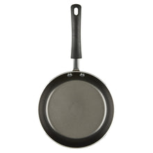 8-inch nonstick frying pan with black handle, dark interior, champagne exterior