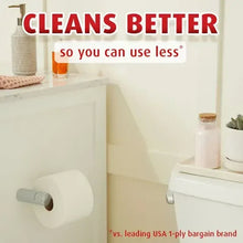 Toilet paper roll with Cleans Better so you can use less