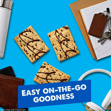 Frosted chocolate chip toaster pastries with drizzle and embedded chocolate pieces