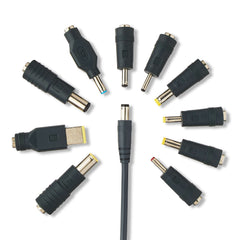 onn 65W Laptop Charger with 10 Interchangeable Tips, 10ft Power Cord, for HP, Dell, Lenovo, Grey