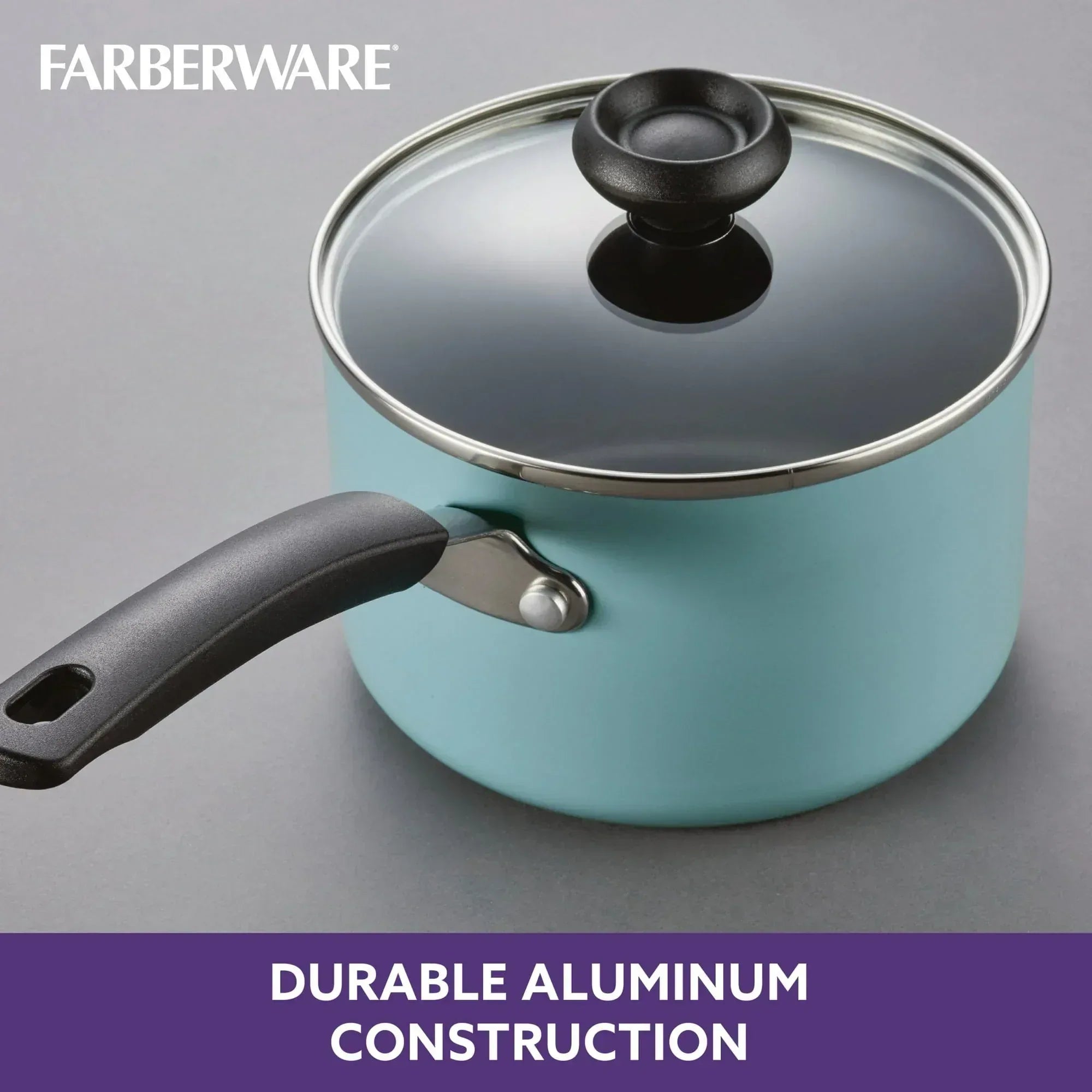 Farberware Easy Clean 20 Pcs Nonstick Cookware Set and Glass Lids with Cooking Tools and Food Storage Containers, Dishwasher Safe