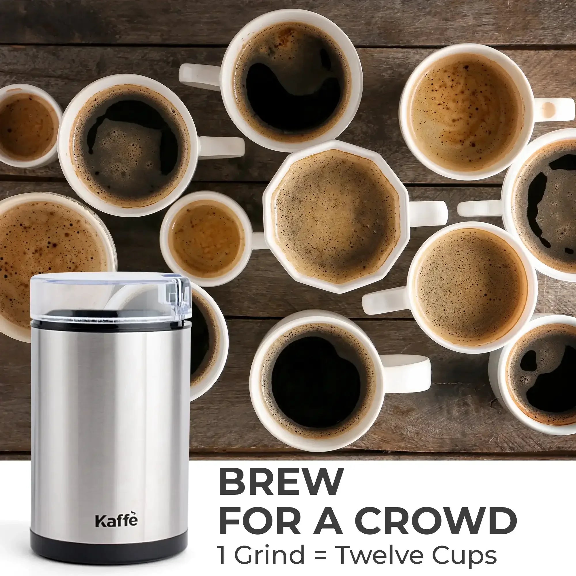 Kaffe Coffee Grinder Electric Copper, (3.5oz/14 Cup) w Free Cleaning Brush - USA MEGA SHOP