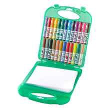 Crayola washable marker set with multicolor markers and open green storage case