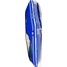 Basmati rice pouch with tall blue side and visible rice through clear section