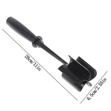 Black meat chopper with long handle and wide base