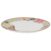 Butterfly mosaic oval serving dish, white with multicolor butterflies and florals around edge