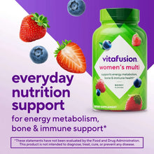 vitafusion women’s multi gummy vitamins bottle with berry flavor front label