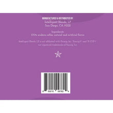 Coffee pod variety pack back label with ingredients text and barcode