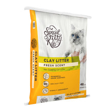 Clay cat litter bag, Special Kitty logo, fresh scent, 48 lb, side panel text