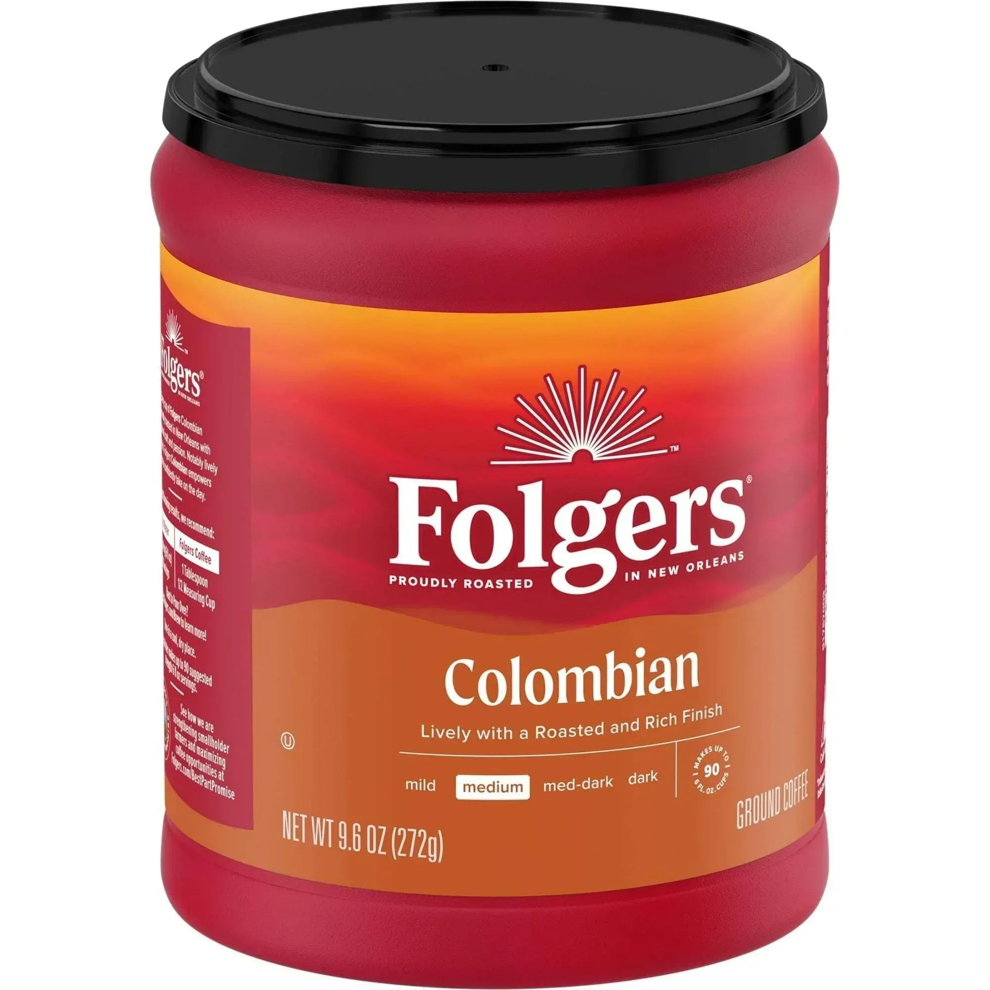 Folgers Classic Roast Ground Coffee, Medium Roast, 9.6 oz Canister