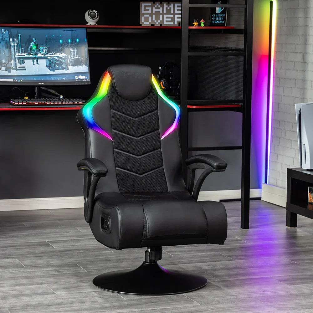 X Rocker Nemesis RGB Pedestal Gaming Chair, Black - USA MEGA SHOP