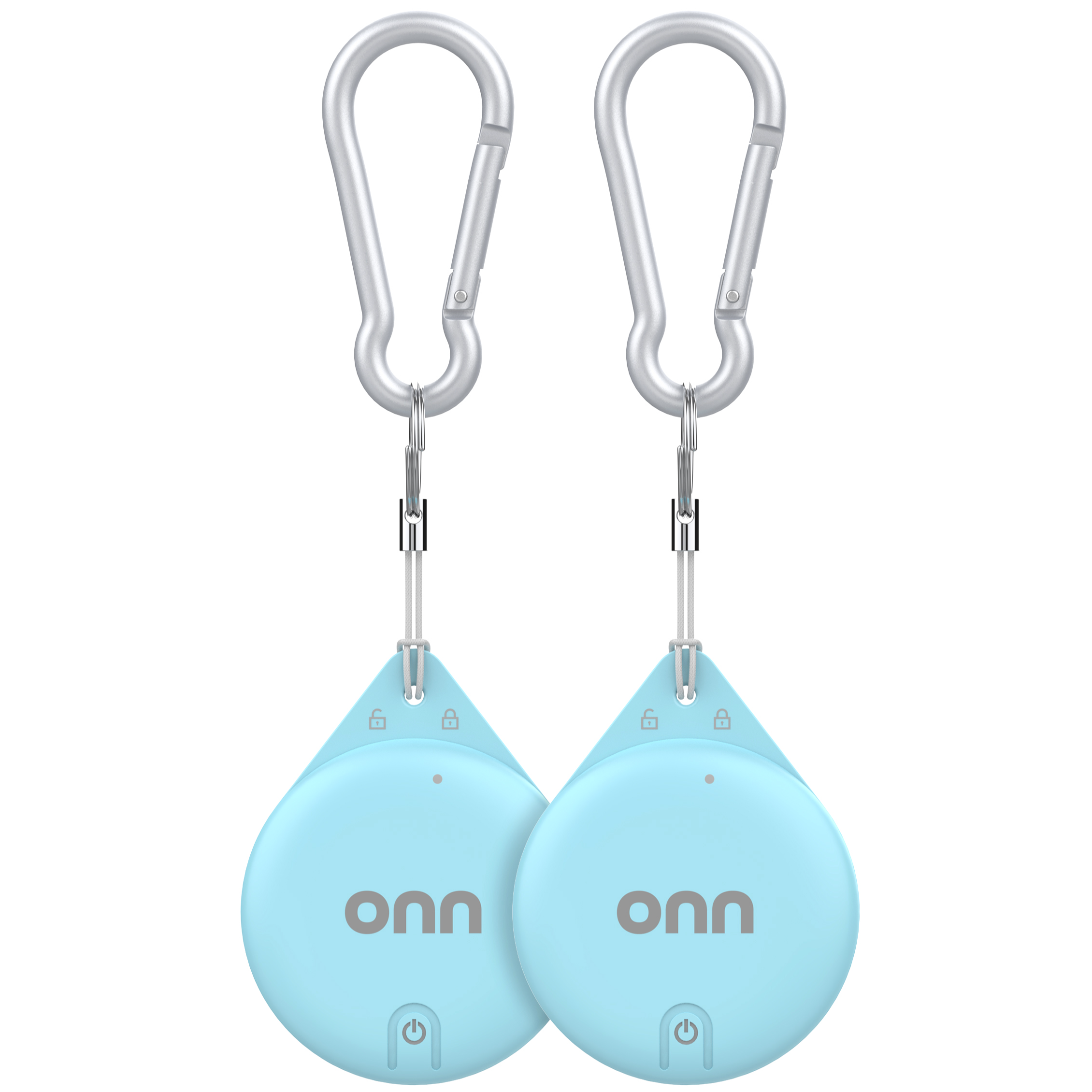 onn Wireless Item Locator 2-Pack, MFi Certified, Blue