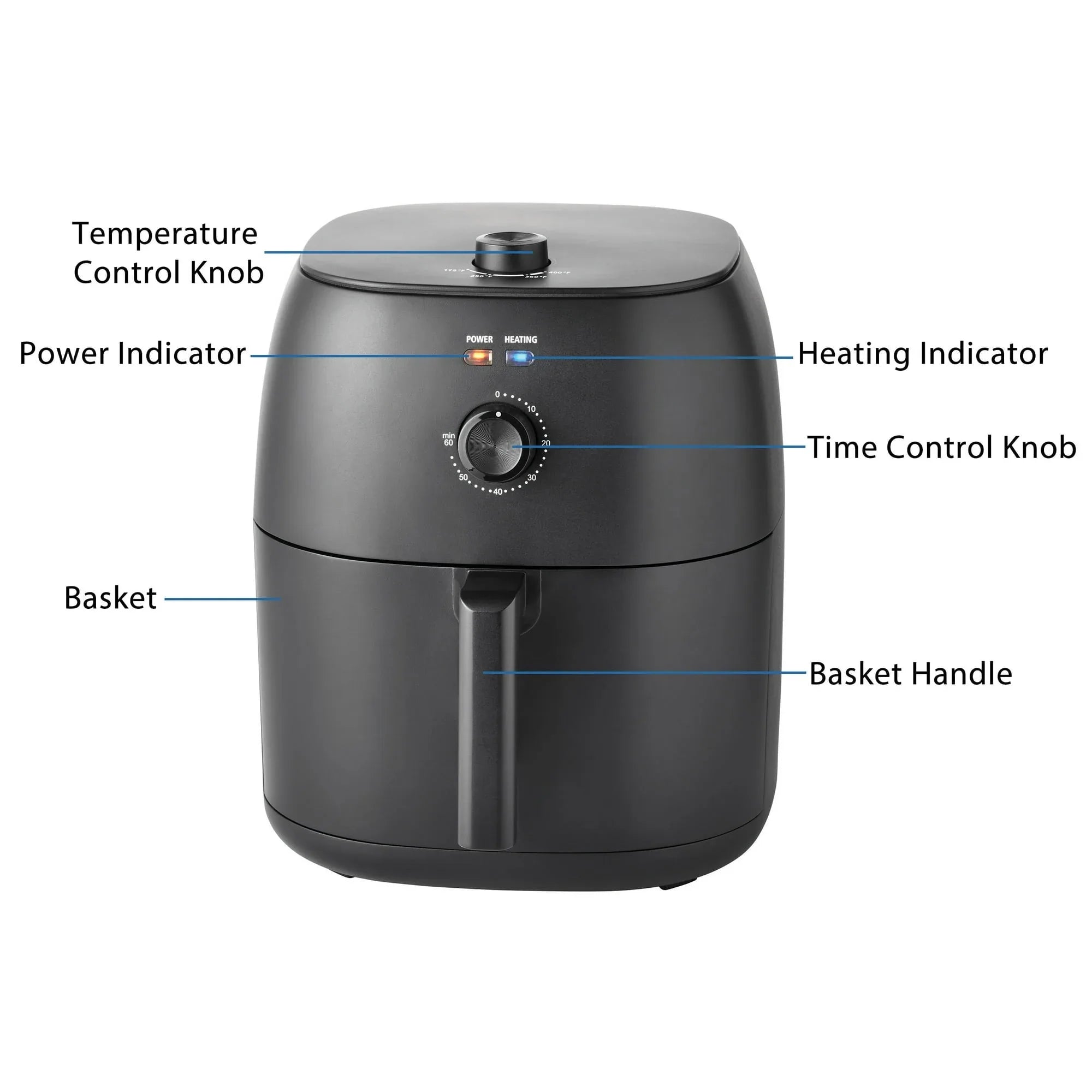 Mainstays 8 Qt Air Fryer, Black - Automatic Shutoff - USA MEGA SHOP
