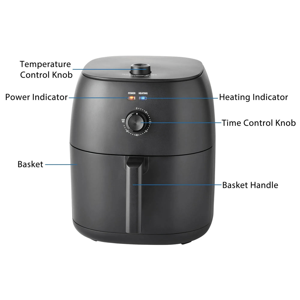 Mainstays 8 Qt Air Fryer, Black - Automatic Shutoff - USA MEGA SHOP