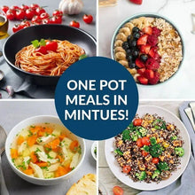 Assorted one-pot meals in bowls