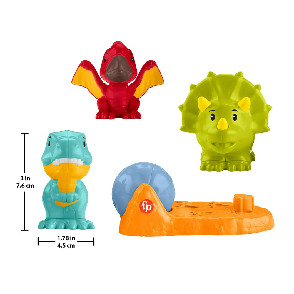 Fisher-Price Little People Friendly Dinosaur Figure Pack Toddler Toy, 4 Pieces for Pretend Play - USA MEGA SHOP