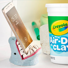 Crayola air-dry clay bucket and sculpted clay phone stand