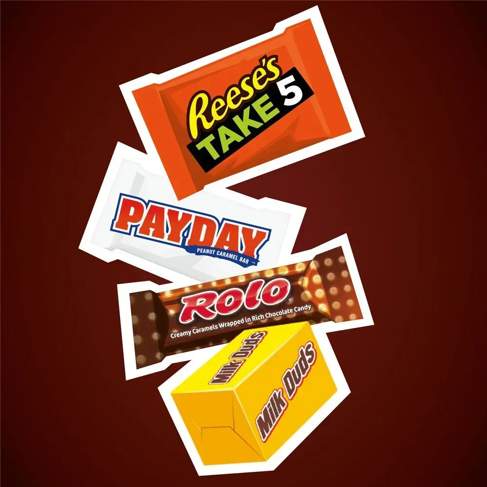 Hershey Assorted Caramel Flavored Snack Size Candy, Party Pack 32.08 Oz