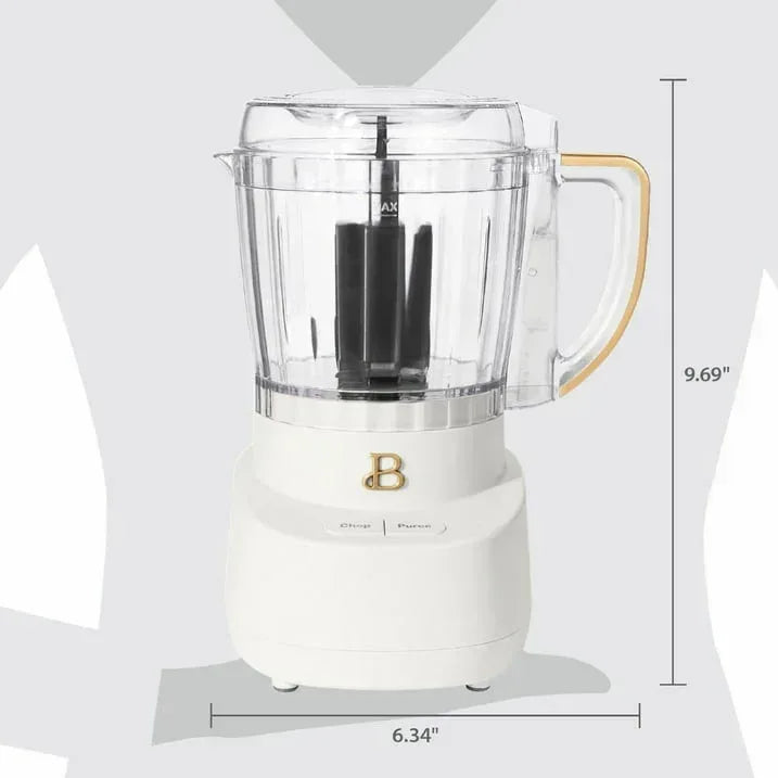 Beautiful 3-Cup Food Chopper, White Icing by Drew Barrymore